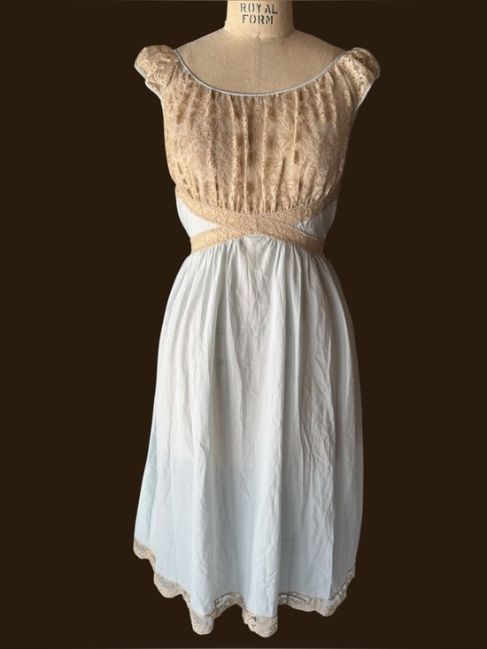 Vintage Other - Vintage 50s Edwardian Inspired Lace Cotton Batiste Lingerie Slip Dress